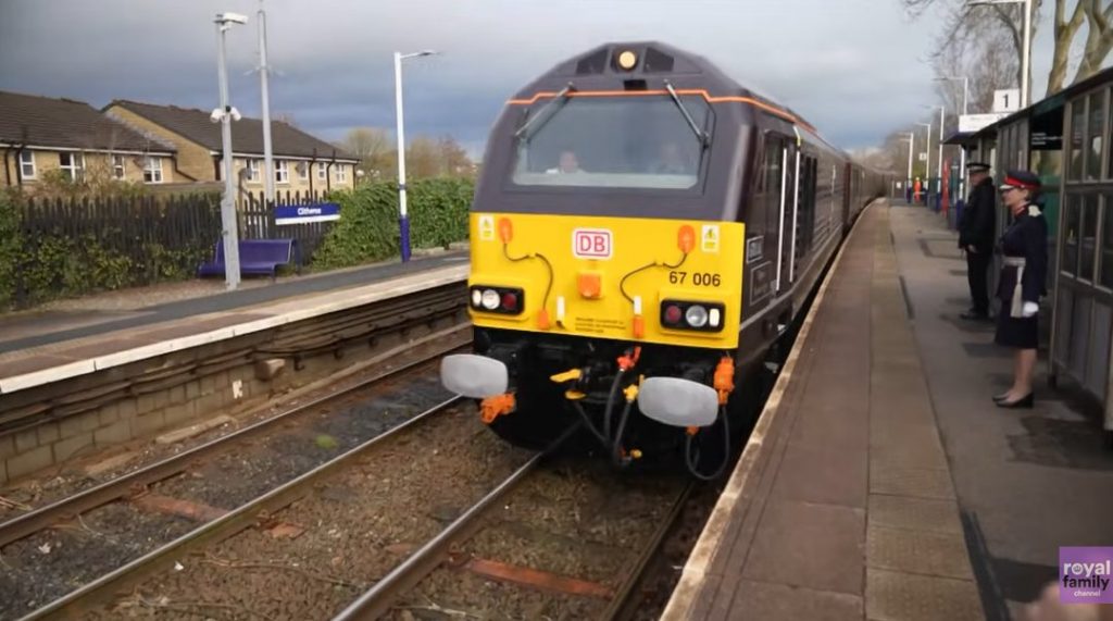 Pic of Royal Train arriving at Clitheroe, 9 February 2026 (from Youtube)