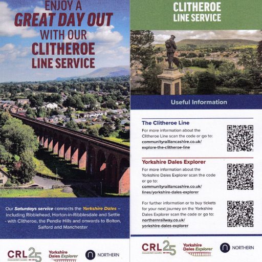 Clitheroe Line service leaflet published by CRL, July 2026